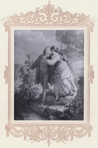 Hermann és Dorothea (litho) alkotó: Wilhelm von (after) Kaulbach