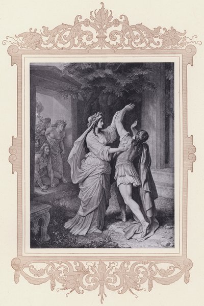 Iphigenia, Iphigenia a Taurison (litho) alkotó: Wilhelm von (after) Kaulbach