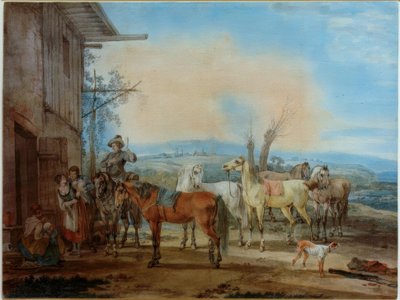 Lovas egy kocsma előtt alkotó: Wilhelm von Kobell
