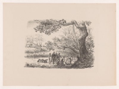 Visszatérés a vadászatból Jönnek a vadászat őseink W. P. van Geldorp művészeti albuma (sorozat címe) alkotó: Wilhelmus Petrus van Geldorp