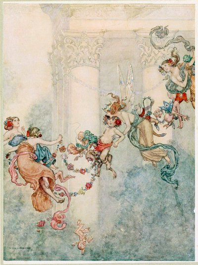 Puck: Soha nem volt ilyen édes váltótársa, a Szentivánéji álom, kocsmából. 1914. alkotó: Wiliam Heath Robinson