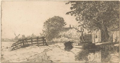 Ház a vízen a hágai Binckhorstban alkotó: Willem Adrianus Grondhout (signed by artist)