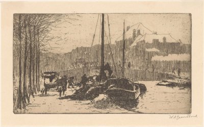 Hó a városban (eredeti cím) alkotó: Willem Adrianus Grondhout (signed by artist)