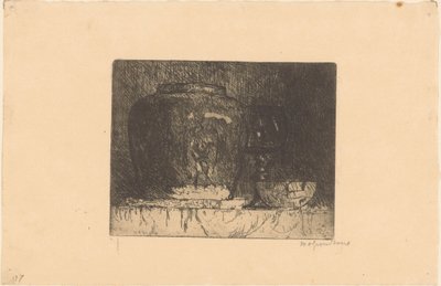 Csendélet gyömbéres üveggel, borospohárral és tállal alkotó: Willem Adrianus Grondhout (signed by artist)