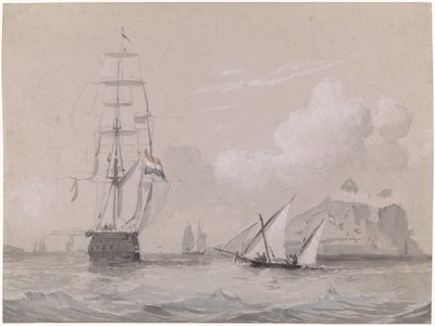 Holland vitorlás hajó Gibraltár partjainál alkotó: Willem Anthonie van Deventer