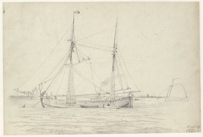Hajó a vízen alkotó: Willem Anthonie van Deventer