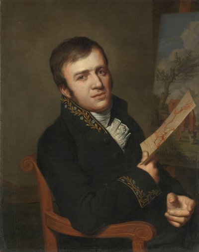 Jan (baptista) Kobell II (1778-1814), festő, a Királyi Tudományos, Irodalmi és Képzőművészeti Intézet tagjának egyenruhájában alkotó: Willem Bartel van der Kooi