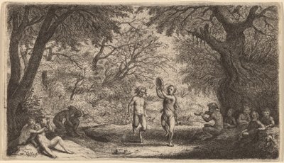 Bacchanal táncoló párral a központban alkotó: Willem Basse
