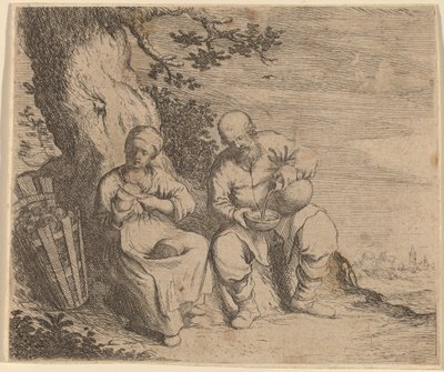 Fa alatt ülő parasztpár c. 16301660. alkotó: Willem Basse
