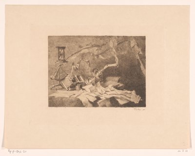 Csendélet zuhanó és törött tárgyakkal vége (eredeti cím) alkotó: Willem Bastiaan Tholen (signed by artist)