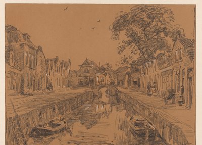 Csatorna régi házakkal alkotó: Willem Bastiaan Tholen