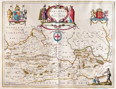 Berkshire, a Willem Blaeu által készített "Theatrum Orbis Terrarum, sive Atlas Novus"-ban, Amszterdam, Amszterdam alkotó: Willem Blaeu