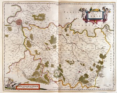Canton de Brie, a Willem Blaeu által készített "Theatrum Orbis Terrarum, sive Atlas Novus"-ban, Amszterdam, Amszterdam alkotó: Willem Blaeu