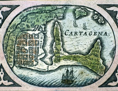 Cartagena Kolumbiában a W. Blaeu atlaszból alkotó: Willem Blaeu