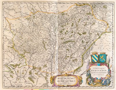 Crevant-tól Montbeliard-ig - Varennes-sur-allier, Willem Blaeu "Theatrum Orbis Terrarum, sive Atlas Novus" című művében, Amszterdam, Amszterdam alkotó: Willem Blaeu