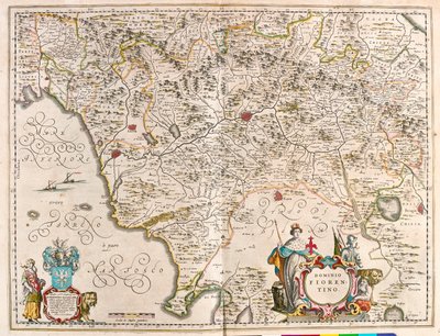 Firenze, Olaszország, az amszterdami Willem Blaeu "Theatrum Orbis Terrarum, sive Atlas Novus" című művében. alkotó: Willem Blaeu