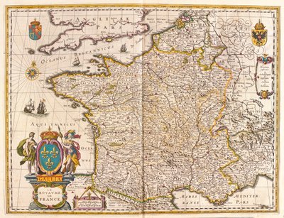 Franciaország, a Willem Blaeu által készített "Theatrum Orbis Terrarum, sive Atlas Novus"-ban (Amszterdam). alkotó: Willem Blaeu