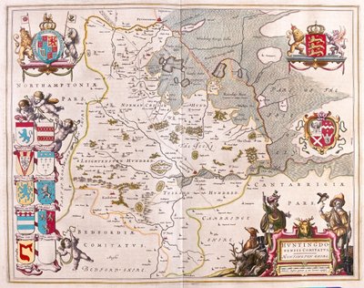 Huntington shire, a Willem Blaeu által készített "Theatrum Orbis Terrarum, sive Atlas Novus"-ban, Amszterdam, Amszterdam alkotó: Willem Blaeu