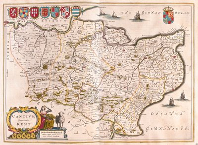 Kent, a Willem Blaeu által készített "Theatrum Orbis Terrarum, sive Atlas Novus"-ban, Amszterdam, Amszterdam alkotó: Willem Blaeu