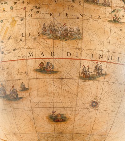 Nagy pár könyvtárgömb, a földi 1645/48, az égi 1630 után alkotó: Willem Blaeu
