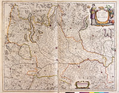 Lombardia, Olaszország, az amszterdami Willem Blaeu "Theatrum Orbis Terrarum, sive Atlas Novus"-ban. alkotó: Willem Blaeu