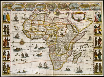 Afrika térképe. Tányér egy atlaszból, Willem Janszoon Blaeu alkotó: Willem Blaeu