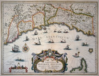 Genovai Köztársaság térképe, Olaszország alkotó: Willem Blaeu