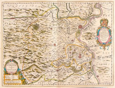 Orange és Avignon, a Willem Blaeu által készített "Theatrum Orbis Terrarum, sive Atlas Novus"-ban, Amszterdam, Amszterdam alkotó: Willem Blaeu