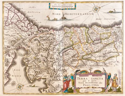 Palesztina, a Willem Blaeu által készített "Theatrum Orbis Terrarum, sive Atlas Novus"-ban (Amszterdam). alkotó: Willem Blaeu