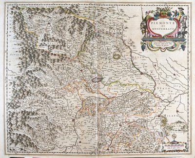 Piemont (Olaszország régiója), Willem Blaeu "Theatrum Orbis Terrarum, sive Atlas Novus" című művében, Amszterdam, Amszterdam. alkotó: Willem Blaeu