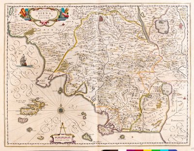 Siena, Lazio, Olaszország, az amszterdami Willem Blaeu "Theatrum Orbis Terrarum, sive Atlas Novus" című művében. alkotó: Willem Blaeu