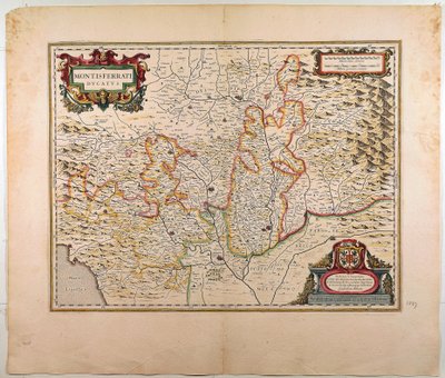Monferrato hercegsége, Willem Blaeu térképe, Amszterdam, rézmetszet alkotó: Willem Blaeu