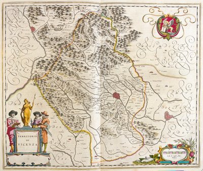 Vicenza, Olaszország, az amszterdami Willem Blaeu "Theatrum Orbis Terrarum, sive Atlas Novus" című művében. alkotó: Willem Blaeu