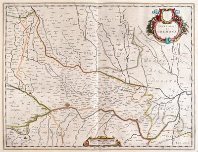 az olaszországi Cremona városa az amszterdami Willem Blaeu által készített "Theatrum Orbis Terrarum, sive Atlas Novus" című műben. alkotó: Willem Blaeu