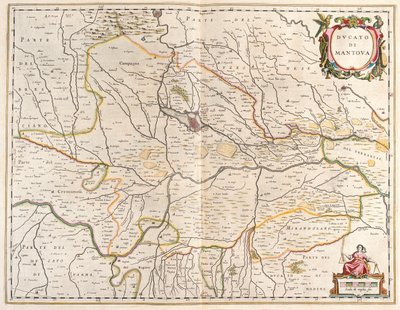 az olaszországi Mantova városa az amszterdami Willem Blaeu által készített "Theatrum Orbis Terrarum, sive Atlas Novus"-ban. alkotó: Willem Blaeu