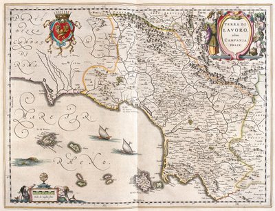 Campania régiója, Olaszország, Willem Blaeu "Theatrum Orbis Terrarum, sive Atlas Novus" című művében, Amszterdam, Amszterdam. alkotó: Willem Blaeu