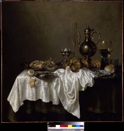 Reggeli homárral. (Reggeli homárral). Csendélet. Willem Claesz Heda (1594-1680) festménye alkotó: Willem Claesz. Heda