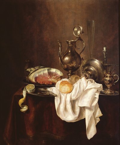 Sonka csendélet és ezüsttál alkotó: Willem Claesz. Heda