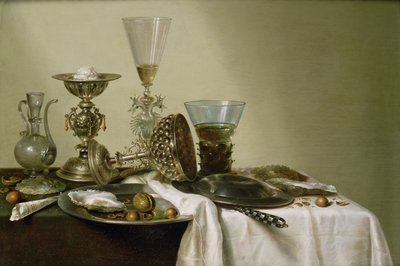 Csendélet osztrigával és dióval, 1637 alkotó: Willem Claesz. Heda