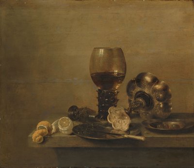 Csendélet törött üveggel alkotó: Willem Claesz. Heda