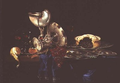 Csendélet darált húsos pitével és nautilus csészével alkotó: Willem Claesz. Heda