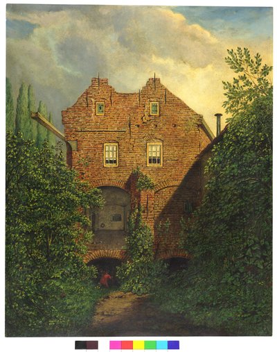 HUA-28425-Nézet az utrechti Sterrenburg bástyán a déli ágyúállások feletti ház nyugati homlokzatáról alkotó: Willem Cornelis van Dijk