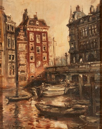 Híd a csatornán, Rotterdam (olaj, vászon) alkotó: Willem Georg Frederik Jansen