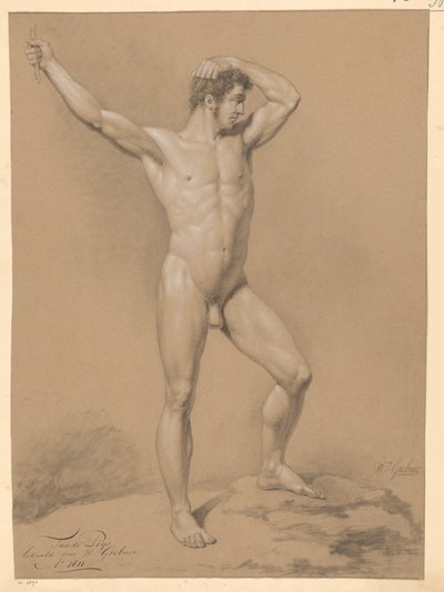 Álló férfi akt, elölről nézve (2. díj 1811) alkotó: Willem Grebner