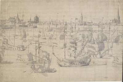 A holland flotta a Copenhagen Red 1658-on alkotó: Willem I van de Velde