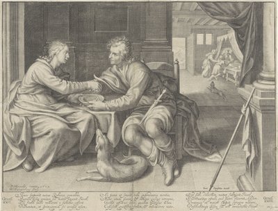 Ézsau eladja elsőszülöttségi jogát Jákobnak alkotó: Willem Isaacsz. van Swanenburg