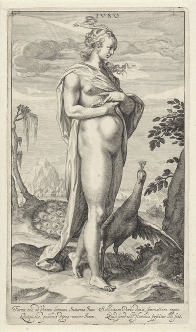Juno pávával Iuno (cím az objektumon) Párizsi ítélet (sorozat címe) alkotó: Willem Isaacsz. van Swanenburg