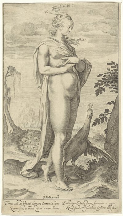 Juno pávával Iuno (cím az objektumon) Párizsi ítélet (sorozat címe) alkotó: Willem Isaacsz. van Swanenburg