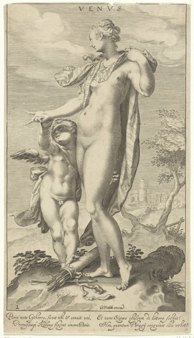 Vénusz és Ámor Vénusz (cím a tárgyon) Párizsi ítélet (sorozat címe) alkotó: Willem Isaacsz. van Swanenburg