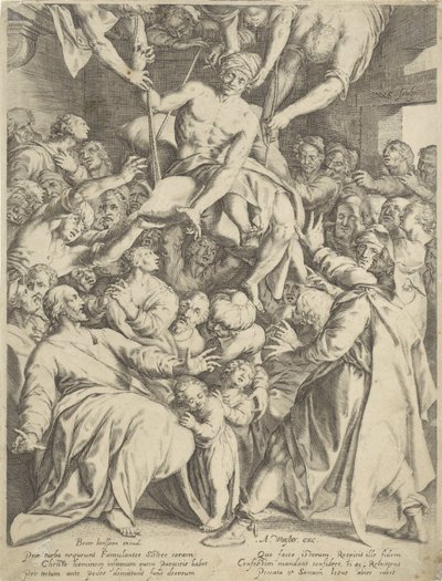 Bénultan leeresztették Krisztushoz a tetőn keresztül alkotó: Willem Isaacsz. van Swanenburg